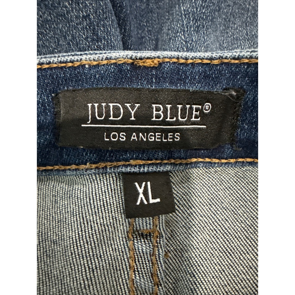 Judy Blue High Rise Bermuda Denim Shorts Dark Wash Distressed XL JB150246 DK-CO - Picture 6 of 7